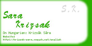 sara krizsak business card
